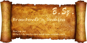 Braschován Szabina névjegykártya